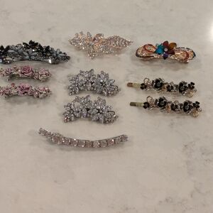 Elegant Crystal Hair Clip Set Of 13